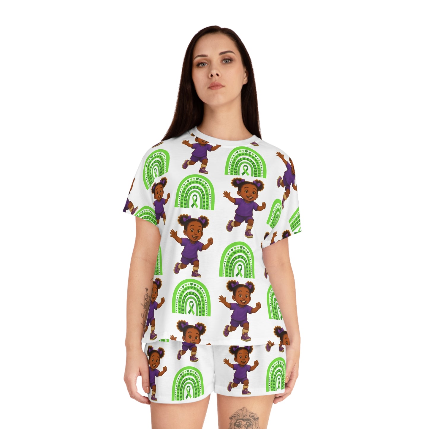 Maya Pajama Set with Rainbow Design