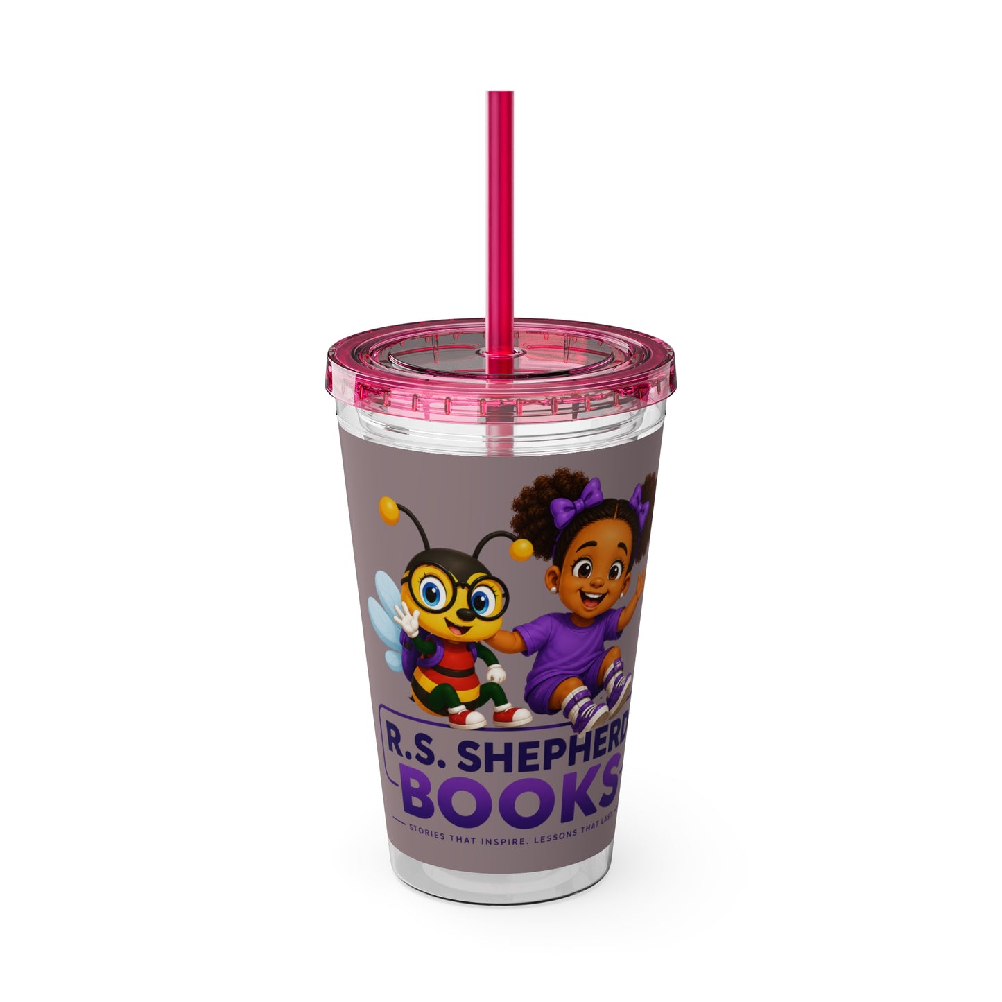 R.S. Shepherd Books Main Characters - Sunsplash 16oz Tumbler with Straw Printify