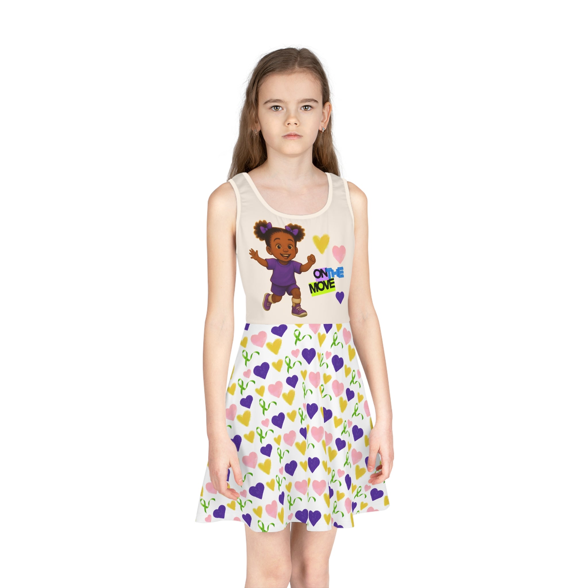 Maya On the Move Colorful Girls' Sundress with Heart Patterns