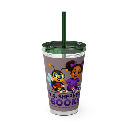 R.S. Shepherd Books Main Characters - Sunsplash 16oz Tumbler with Straw Printify