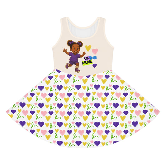 Maya On the Move Colorful Girls' Sundress with Heart Patterns
