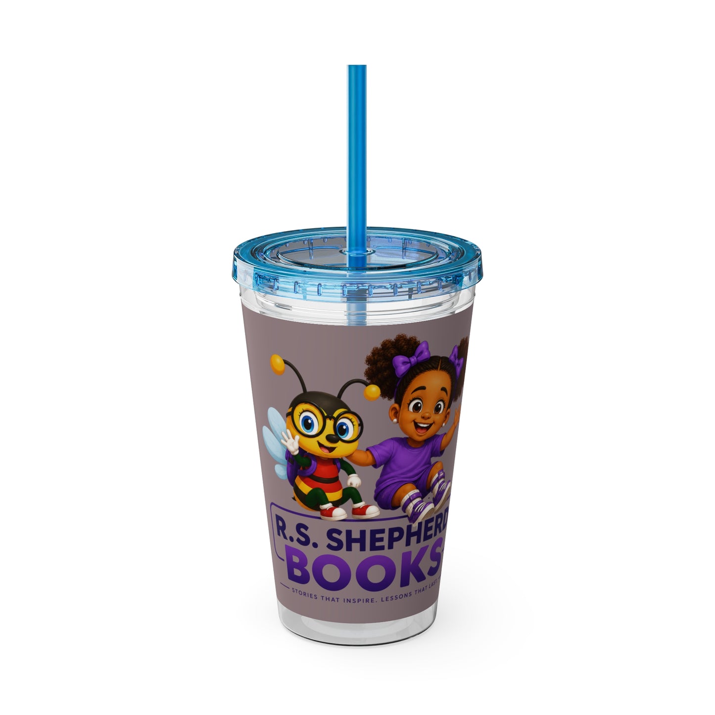 R.S. Shepherd Books Main Characters - Sunsplash 16oz Tumbler with Straw Printify
