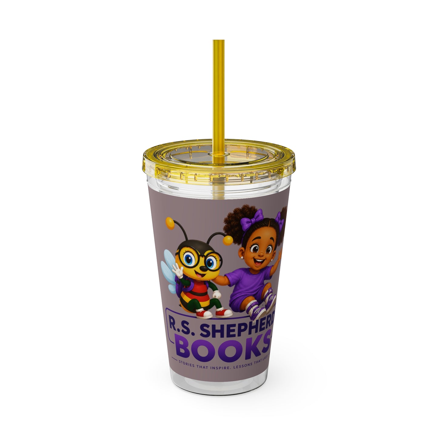 R.S. Shepherd Books Main Characters - Sunsplash 16oz Tumbler with Straw Printify