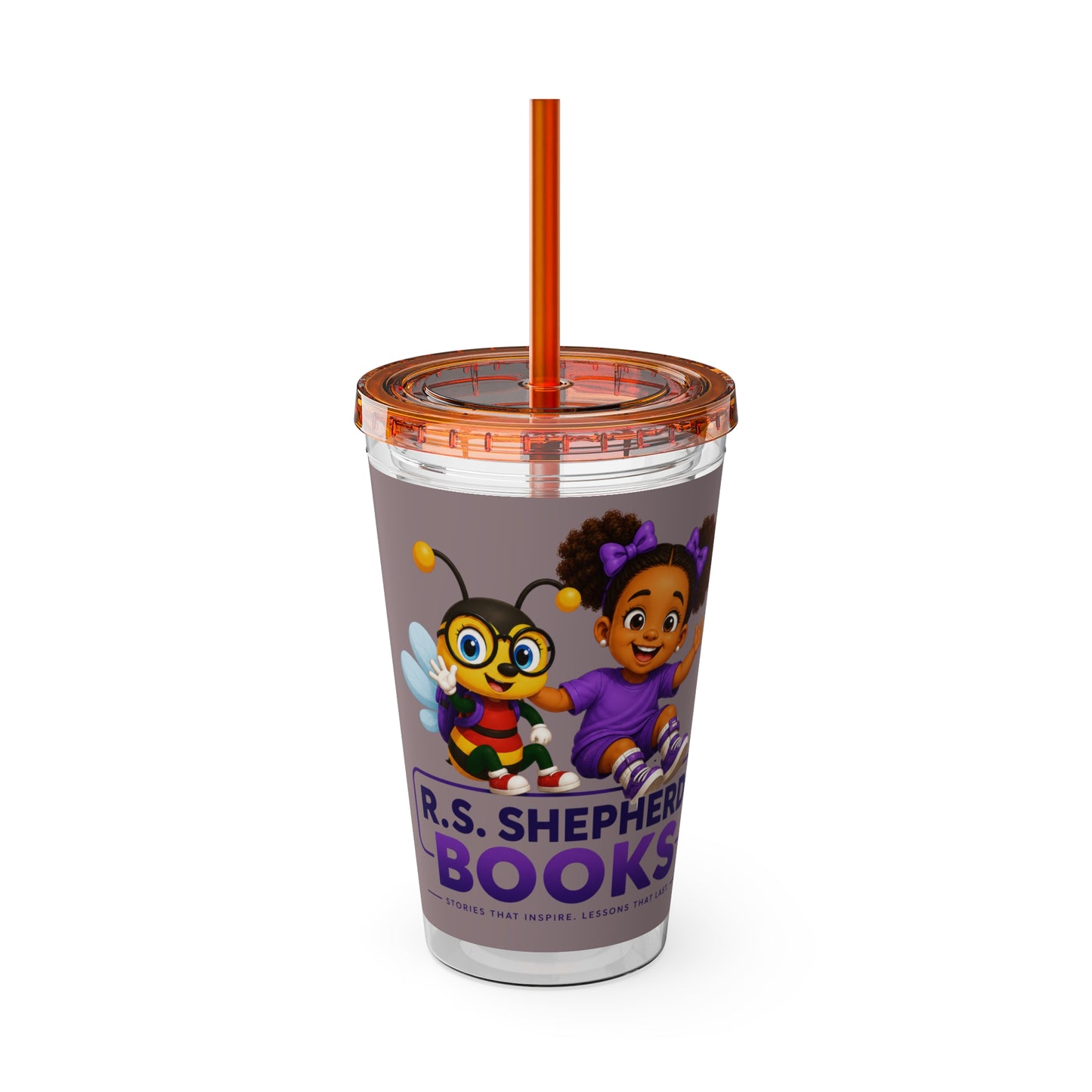 R.S. Shepherd Books Main Characters - Sunsplash 16oz Tumbler with Straw Printify