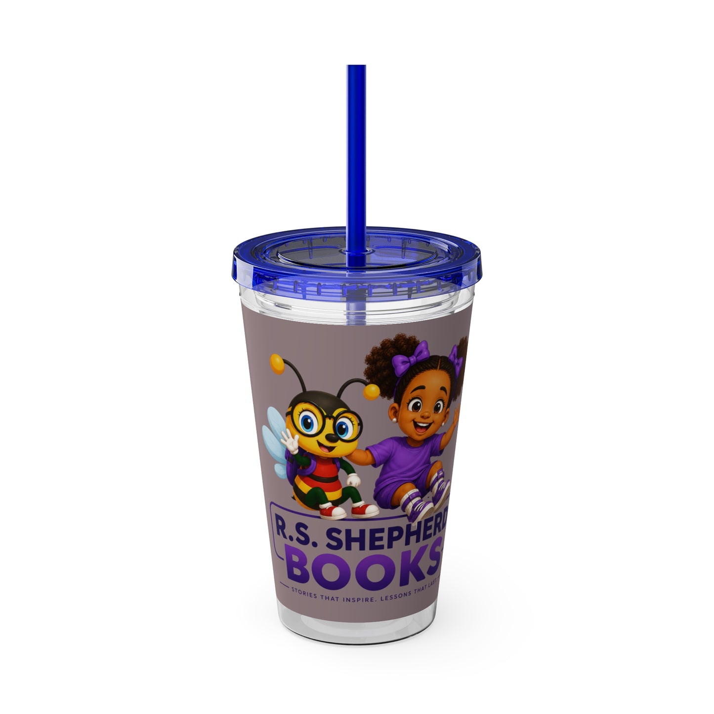 R.S. Shepherd Books Main Characters - Sunsplash 16oz Tumbler with Straw Printify