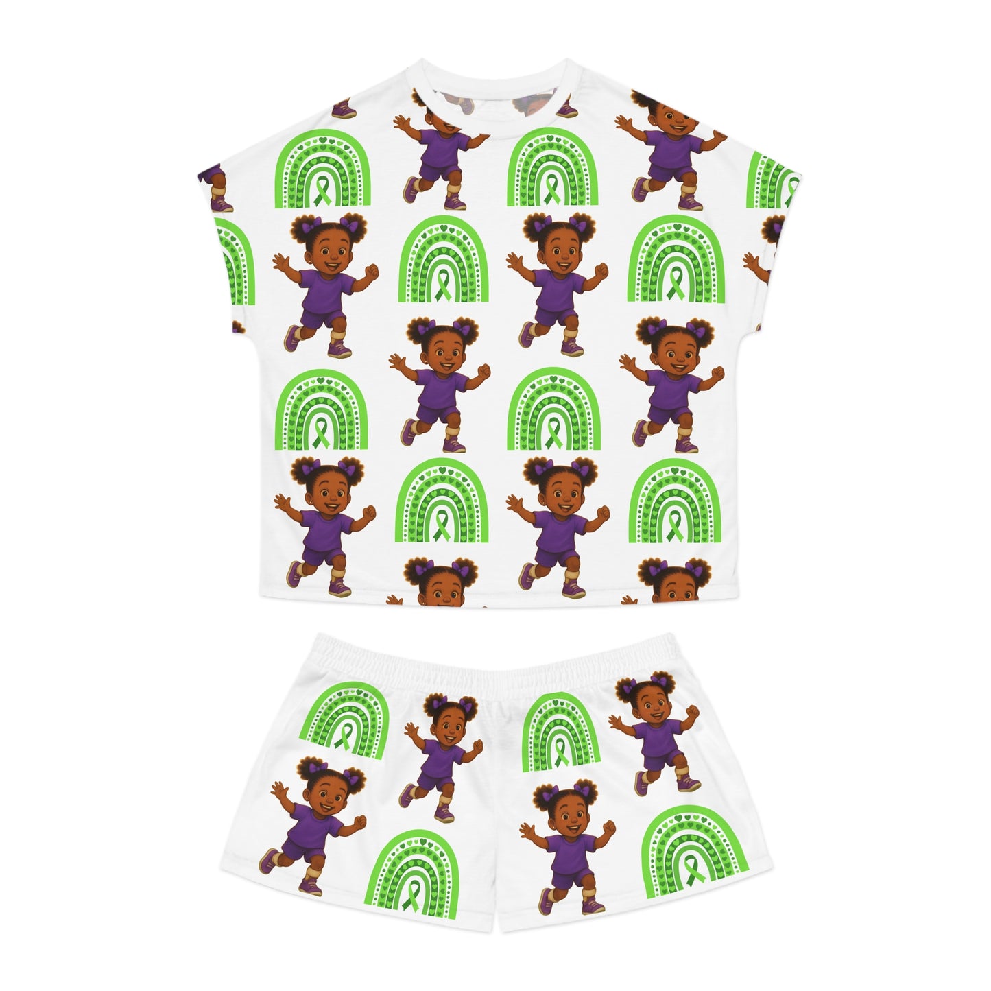 Maya Pajama Set with Rainbow Design