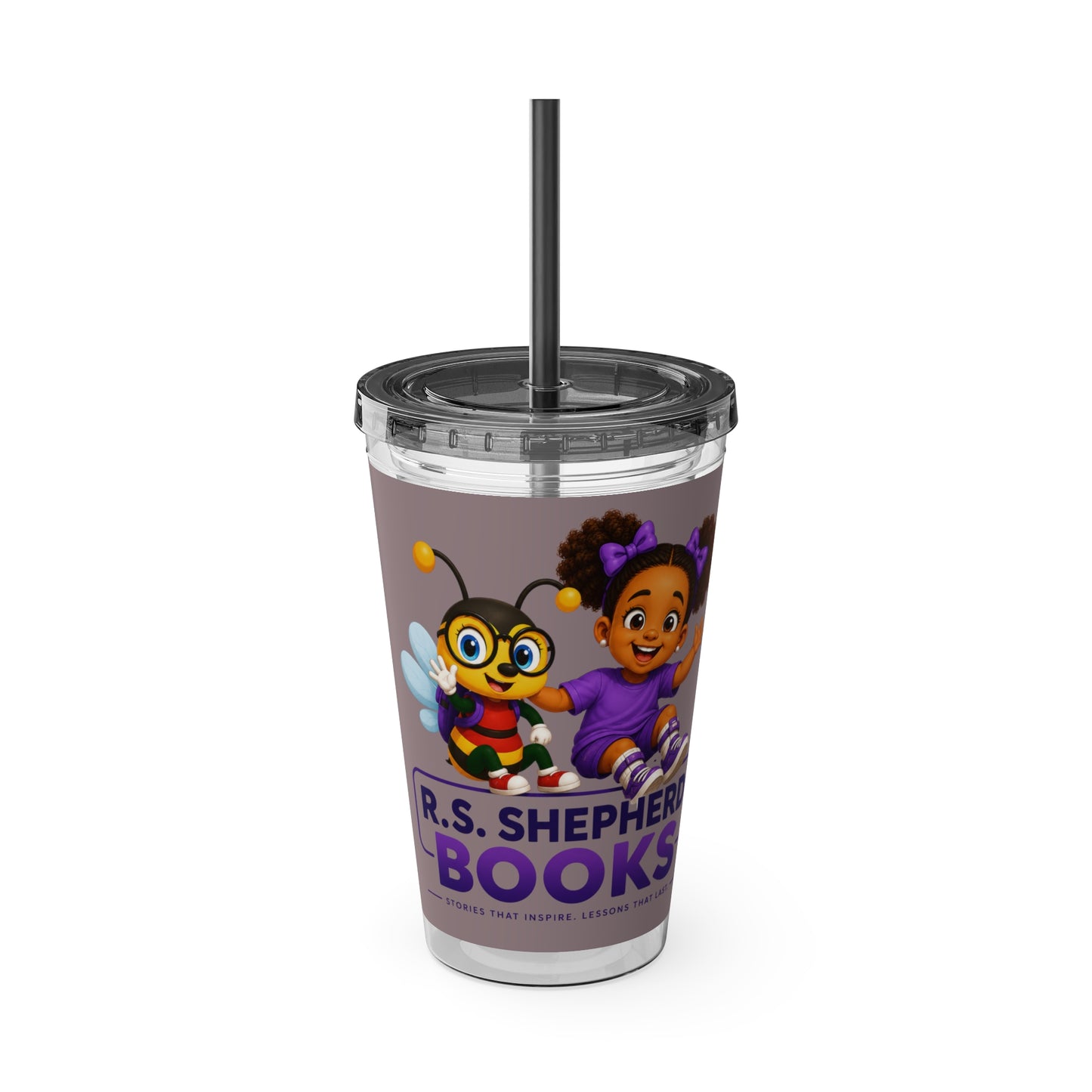 R.S. Shepherd Books Main Characters - Sunsplash 16oz Tumbler with Straw Printify