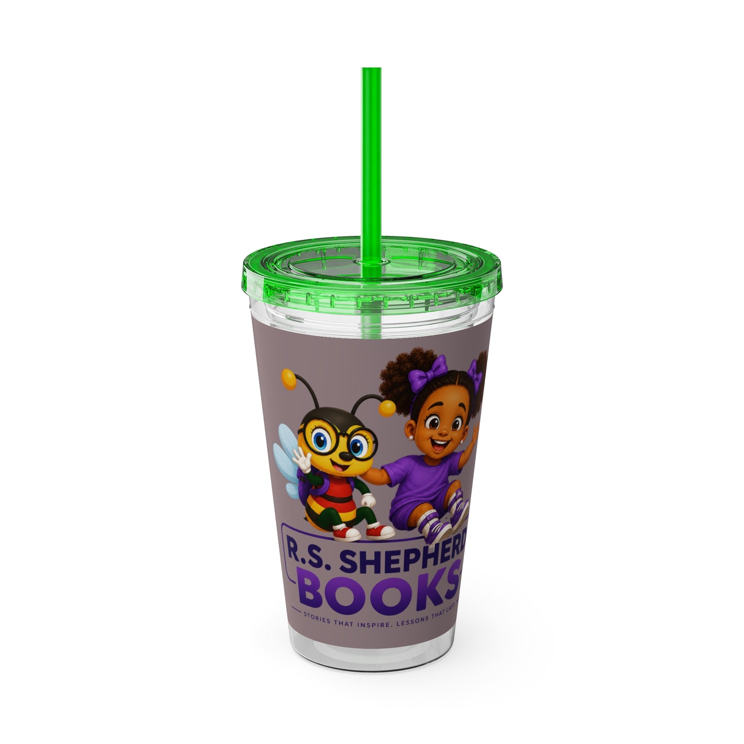 R.S. Shepherd Books Main Characters - Sunsplash 16oz Tumbler with Straw Printify